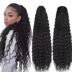 Cabelo rabo de cavalo cacheado 200g cor1