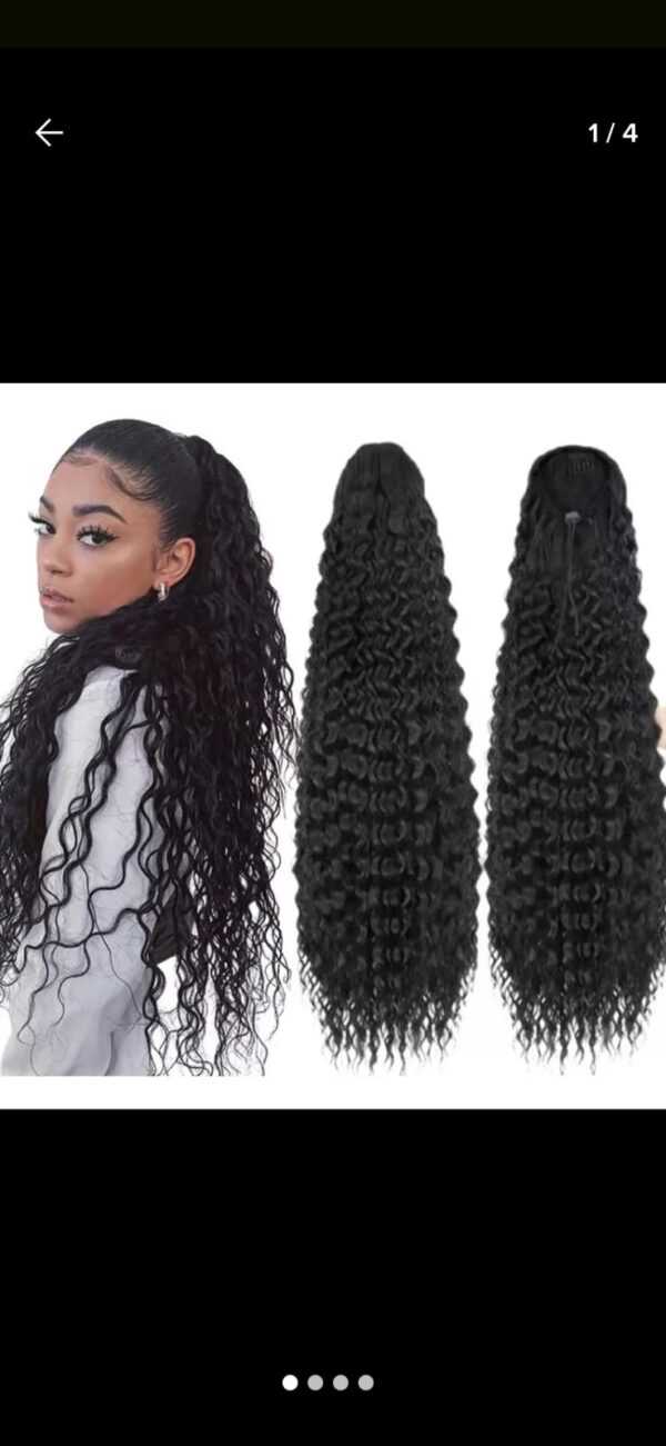 Cabelo rabo de cavalo cacheado 200g cor1