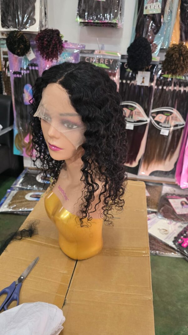 lace front cabelo humano cacheado preta