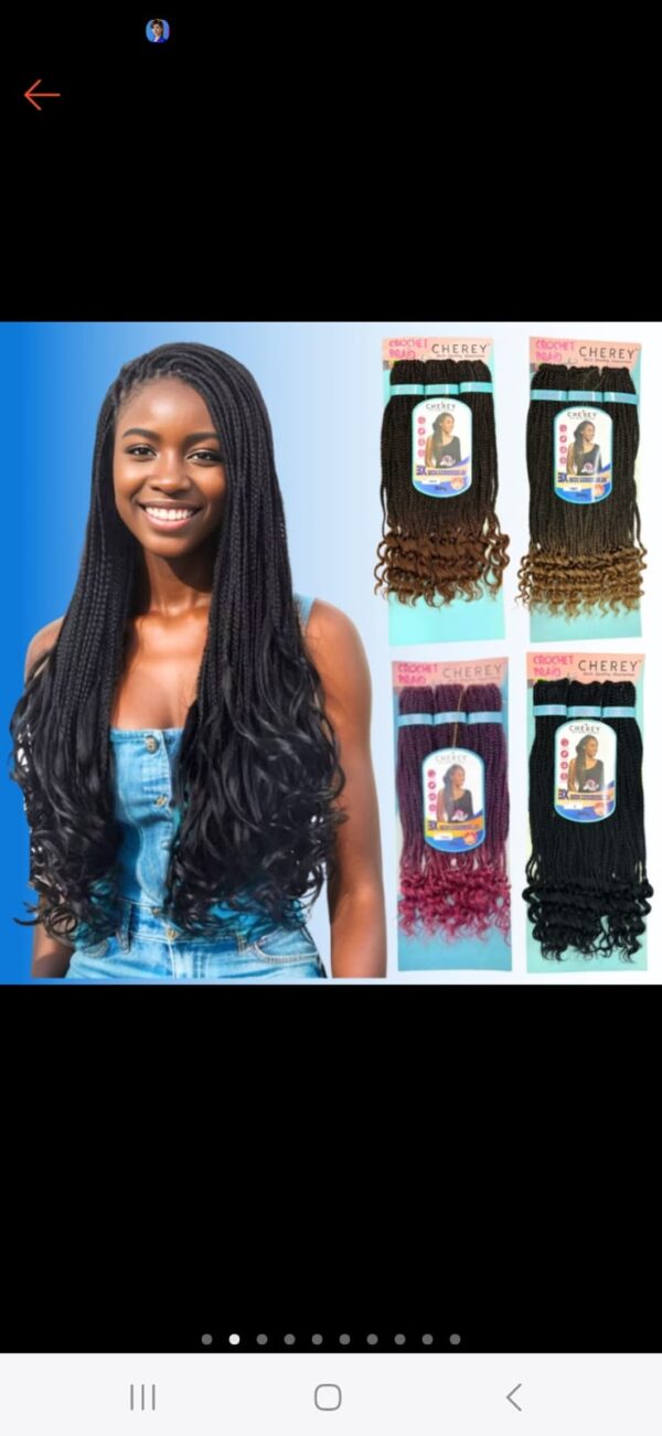 3x Box Goddess 20'' cherey 300g crochet braids 65cm