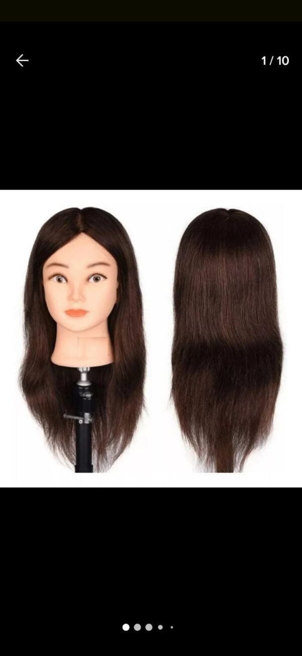 cabeça Maniquim treina 100% cabelo humano com suporte