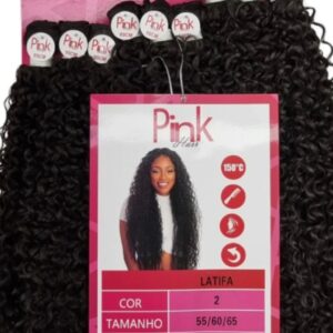 cabelo bio fibra latifa cacheado pink Hair 300g