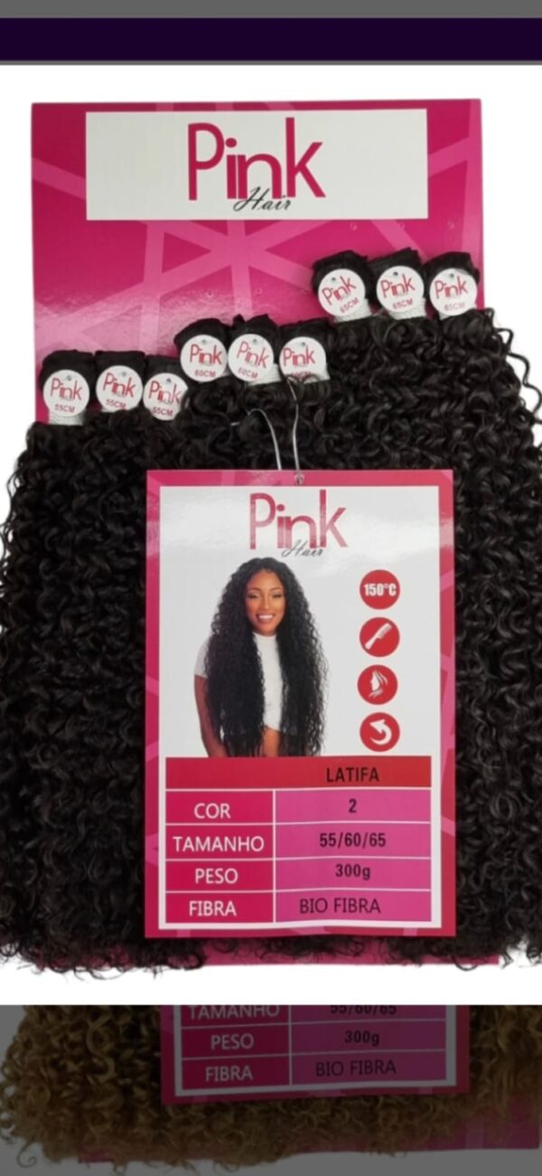 cabelo bio fibra latifa cacheado pink Hair 300g