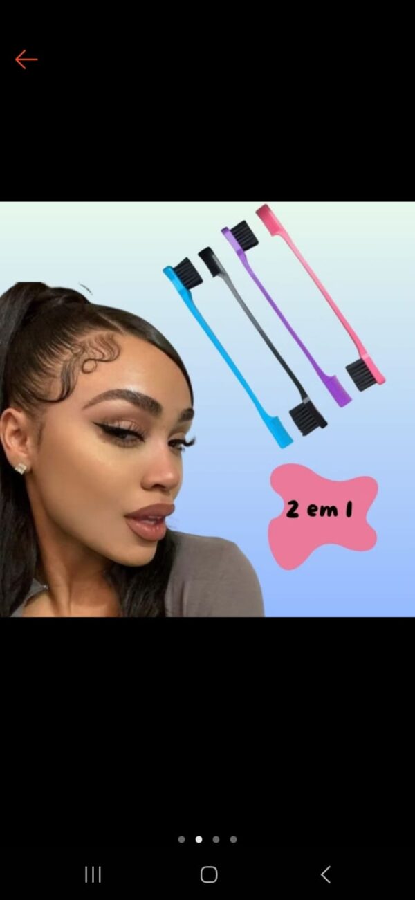 Pente Escova para Finalizaçâo de Baby Hair 2 em 1