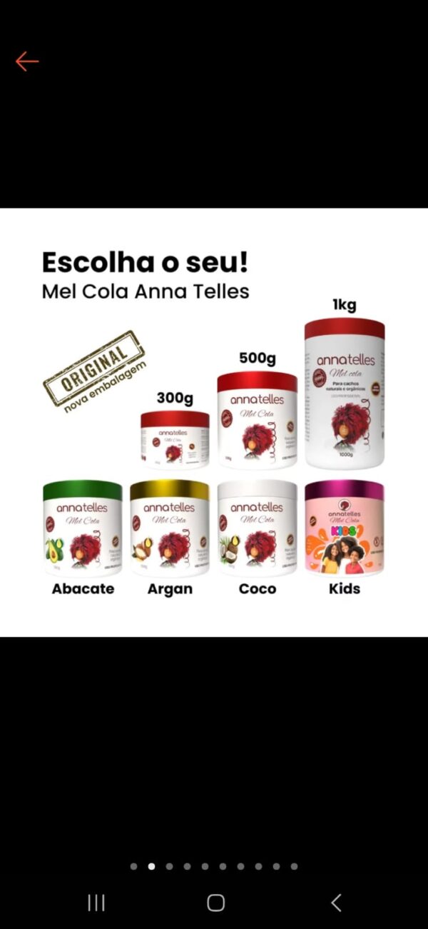 MEL COLA PARA CACHOS NATURAIS E ORGANICOS ANNA TELLES