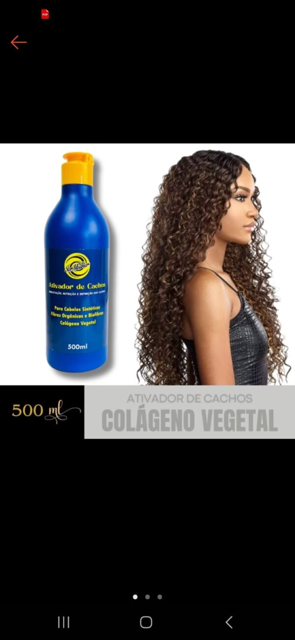 Creme Ativador de cachos cabelo santetico Orgânico Bio fibra Ser mulher 500ml