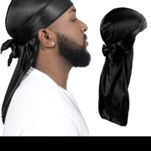 Bandana Durag Dureg Touca Wave Dread Trap Rap na cor preta