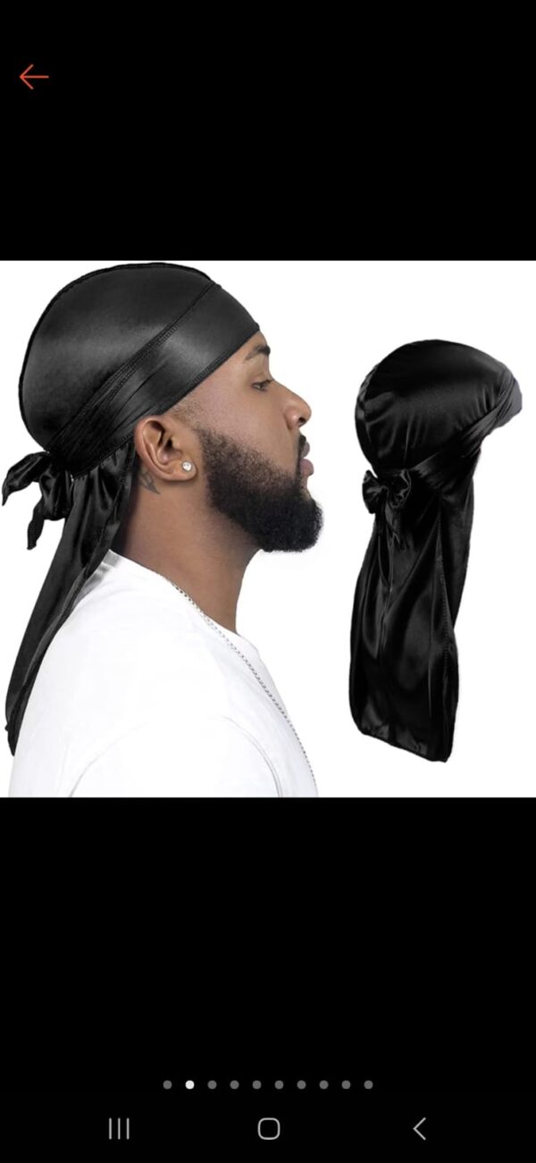Bandana Durag Dureg Touca Wave Dread Trap Rap na cor preta