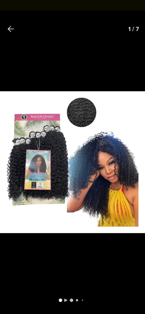 cabelo bio fibra iza cacheado 300g fashion classic 65cm