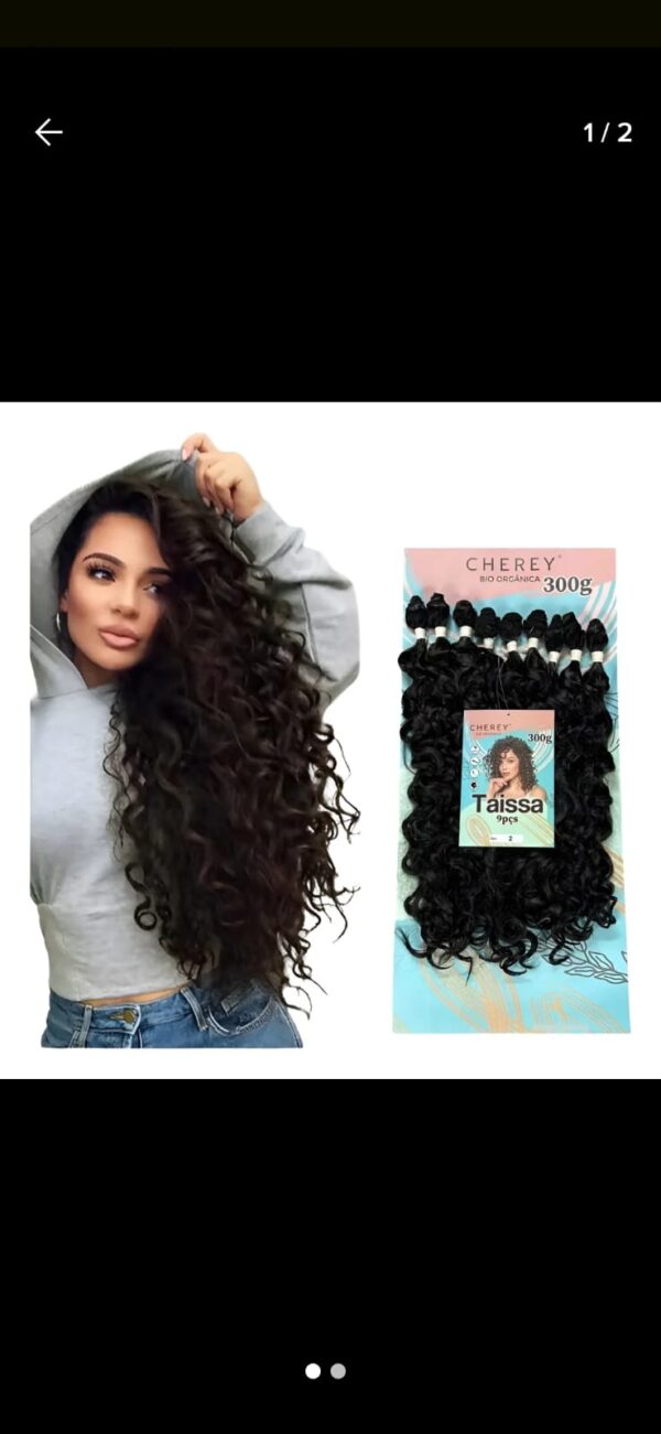 cabelo cacheado Taissa Bio orgânico 60cm 300g